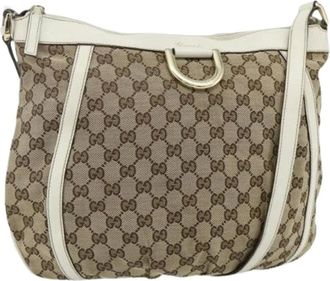 Gucci Pre-owned Cross Body Bags, female, Beige, Size: ONE SIZE Pre-owned Vintage GG Canvas Shoulder Bag
