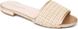 Patricia Green Harper Slide Sandal in Natural/Gold Raffia at Nordstrom, Size 10