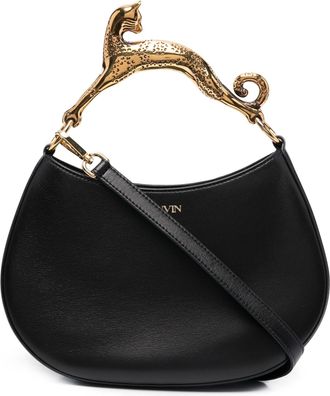 Lanvin Calf Leather Cat Handle Crescent Hobo Bag