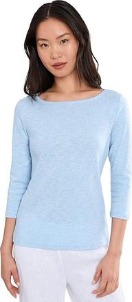 Tommy Bahama Ashby Isles Bateau Neck 3/4 T-Shirts Womens Clothing Light Sky Heather : LG (US 12-14), Cotton
