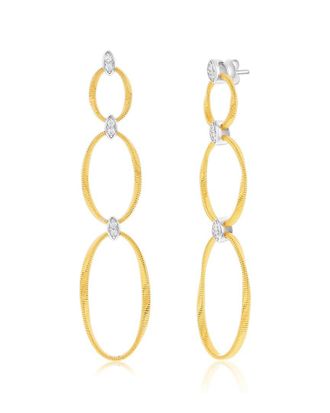 Suzy Levian Suzy Levian Golden Helix Silver Cz Dangle Drop Earrings