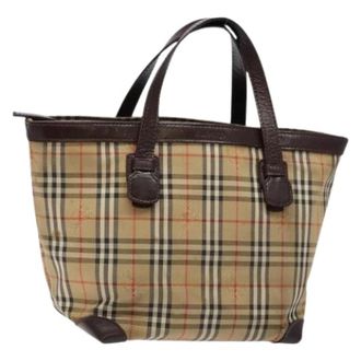 Burberry Pre-owned Handtas - Dames - Vintage Handtas - Beige - ONE Size - Leer - Vintage