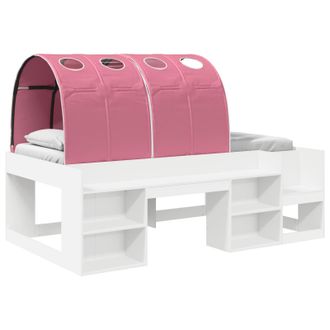 vidaXL Cama Con T&uacute;nel 3 Pcs Blanco Y Rosa Madera De Ingenier&iacute;a Vidaxl
