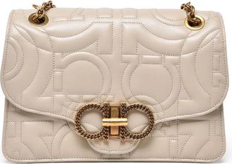 Ferragamo Smooth Leather Rectangular Shoulder Bag With Gold-Tone Clasp