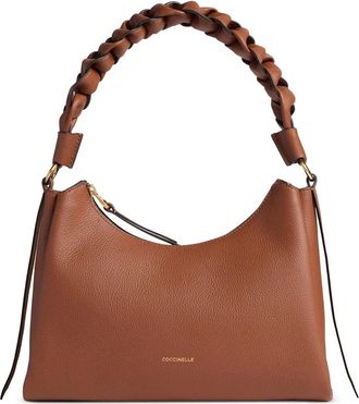 Coccinelle Borsa a spalla con manico intrecciato - Marrone