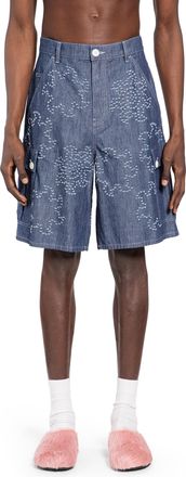Marni Frayed Sun Motif Cargo Shorts