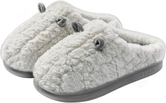 Generic Stomp Feeling Cotton Slippers Autumn And Winter Indoor Home Thick Bottom Warm Plush Slippers(Gray,8-8.5)
