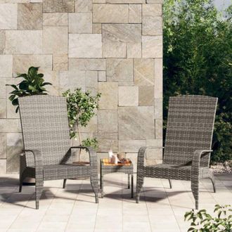 vidaXL Vidaxl - Sedia Adirondack da Giardino Grigia in Polyrattan