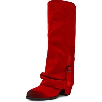Steve Madden Bozeman Knee High Boot in Red Suede at Nordstrom, Size 11