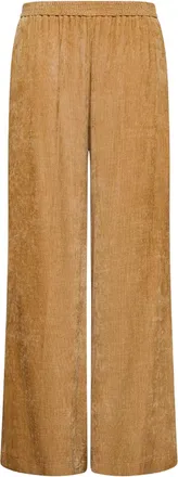 Forte_Forte Caramel Matte Velvet Wide-Leg Palazzo Pants