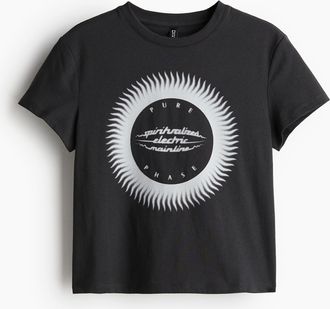 H&M T-Shirt mit Print - Grau