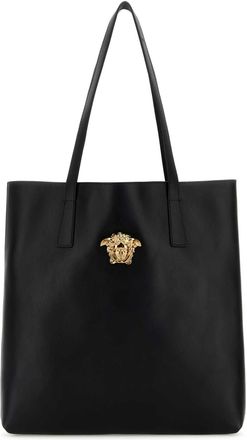 Versace Black Leather Shopping Bag