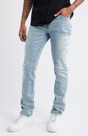 Rta Bryant Stretch Denim Skinny Jeans in Coastal Drift Cross Patch at Nordstrom, Size 31