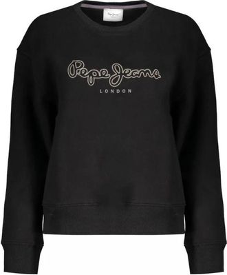 Pepe Jeans London Zwarte Katoenen Sweatshirt met Logoprint - Dames - Sweatshirts - Zwart - XL - Katoen - Hoodies & sweatvesten