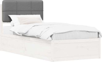 vidaXL Estructura De Cama Con Cabecera Tapizada Gris Claro 80 X 200 Cm Vidaxl