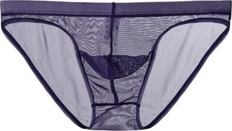 Generic Mens Sheer Mesh Briefs, Sexy Low Rise Transparent Underwear, Lightweight Breathable Stretch Bikini Panties, Soft See-Through Thongs, Comfortable T-Bac