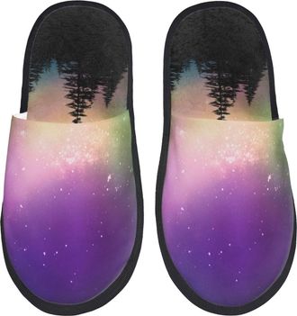 Generic Women Men House Slippers Northern Print Slippers Lining Winter Shoes For Indoor Outdoor, For Hotel, Travel, Indoor Outdoor, M