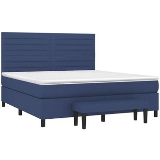 vidaXL Vidaxl - Cama Box Spring Con Colch&oacute;n Tela Azul 160x200 Cm