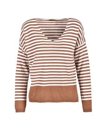 Ebarrito Brown Two-Tone Polyamide-Blend Sweater