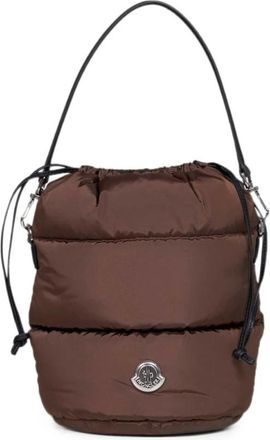 Moncler Tassen, Dames, Bruin, ONE Size, Nylon, Caradoc Bucket Bag