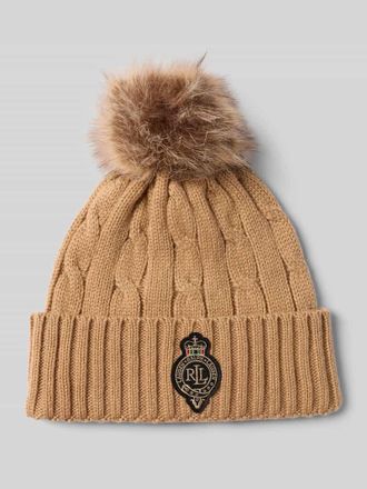 Lauren Ralph Lauren Strickm&uuml;tze mit Woll-Anteil in Camel, Gr&ouml;&szlig;e 1