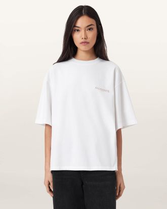 AllSaints Cotton Tempus Amelie Oversized T-Shirt, Size: XS