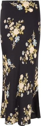 Veronica Beard Lange Rok met Bloemendessin - Dames - Midirokken - Zwart - L - Rokken