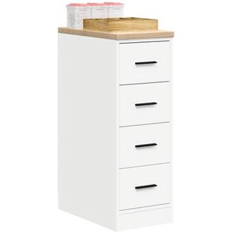 vidaXL Armadietto da Garage Bianco 30x51x85 cm Legno Massello di Pino vidaXL