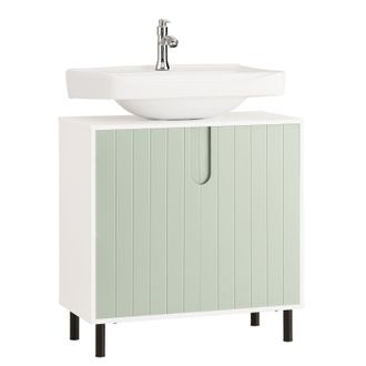 SoBuy Mueble Para Debajo Del Lavabo Fregadero Armario De Ba&ntilde;o De Suelo Con 2 Puertas 60 X 30 X 60 Cm Verde Y Blanco Bzr139-gr Sobuy Es