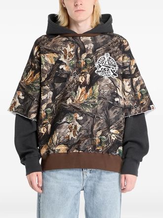 A Bathing Ape Tree Edge Camo gelaagde hoodie - Bruin