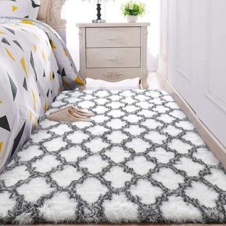 OEM Alfombra De Pelo Largo - Dise&ntilde;o De Calabaza Blanca - 120 X 160 Cm - Suave Y C&aacute;lida