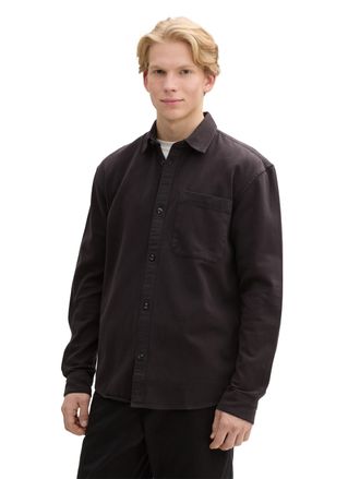 Tom Tailor Langarmhemd mit Brusttasche, aus reiner Baumwolle