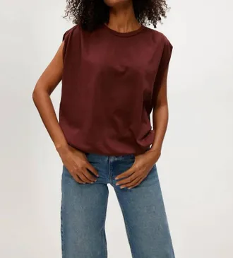 Michael Stars Luca Jersey Bubble Tee In Brown