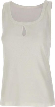 Victoria Beckham Split Tank Top - Dames - Tops zonder mouwen - Wit - S - Katoen - Tops