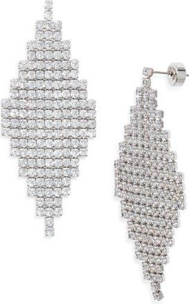 Nordstrom Pav&eacute; Drop Earrings in Clear- Silver at Nordstrom Rack