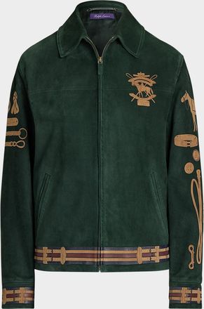 Ralph Lauren Collection Jessa Equestrian-Printed Suede Coat