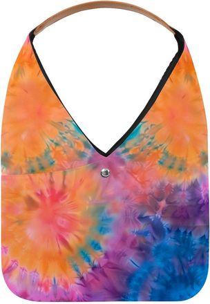 Generic Tie Dye Reusable Lightweight Grocery Bags - Foldable Into Compact Pouch, Washable & Sturdy, Multipurpose for Shopping and Travel