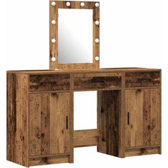 vidaXL Mesa De Tocador Con Caj&oacute;n 3 Pcs Marr&oacute;n 50 X 41 X 135 Cm Vidaxl