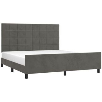 vidaXL Vidaxl - Estructura De Cama Sin Colch&oacute;n Terciopelo Gris Oscuro 160x200cm