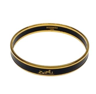 Hermès Slim Black Enamel Bangle