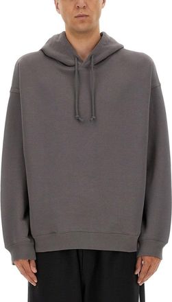 Yohji Yamamoto Relaxed Fit Grey Hoodie With Bold Y-3 Graphics