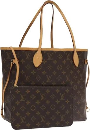 Louis Vuitton Tweedehands Canvas Louis Vuitton tassen - Dames - Vintage Shopper - Bruin - ONE Size - Leer - Vintage