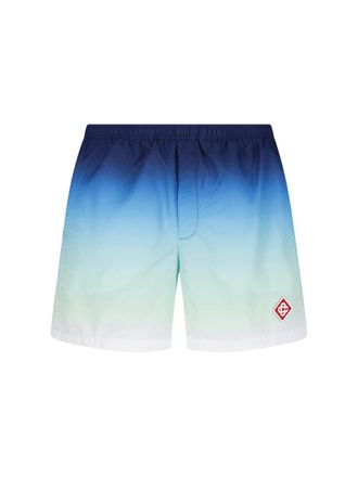 Casablanca Gradient Design Casual Shorts with Elastic Waistband