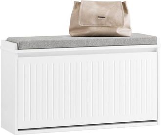 SoBuy Banco Zapatero Grande con 1 Solapa Armario Multifuncional para Entrada de Asiento Blanco 80 x 26 x 45 cm FSR98-L-W Sobuy es