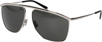 Saint Laurent Zonnebril Sl 820 Victoire Heren Metaal Zilver