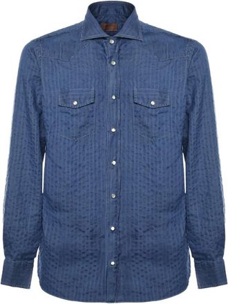 Borriello Denim Shirt - Heren - Spijkeroverhemden - Blauw - M - Denim - Overhemden