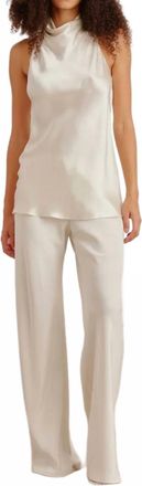 Sablyn Una Cowled Halter Tunic Top In Gardenia