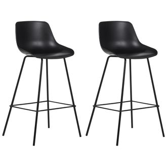 Beliani Beliani - Conjunto De 2 Sillas De Bar Taburetes Altos De Pl&aacute;stico Patas De Metal Negro Emmet