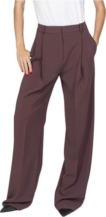 Elisabetta Franchi Lichtgewicht Cr&ecirc;pe Broek met Pijltjes - Dames - Wijde Broeken - Rood - M - Leer - Broeken