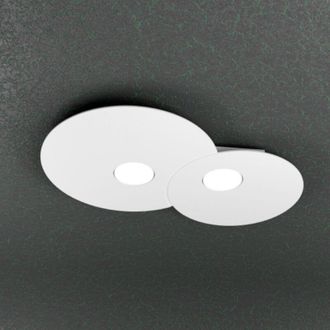 Top-Light Top-light - Toplight Plafoniera da soffitto rotonda 2 luci Cloud con attacco GX53, struttura colore bianca, design moderno 50x35x3cm